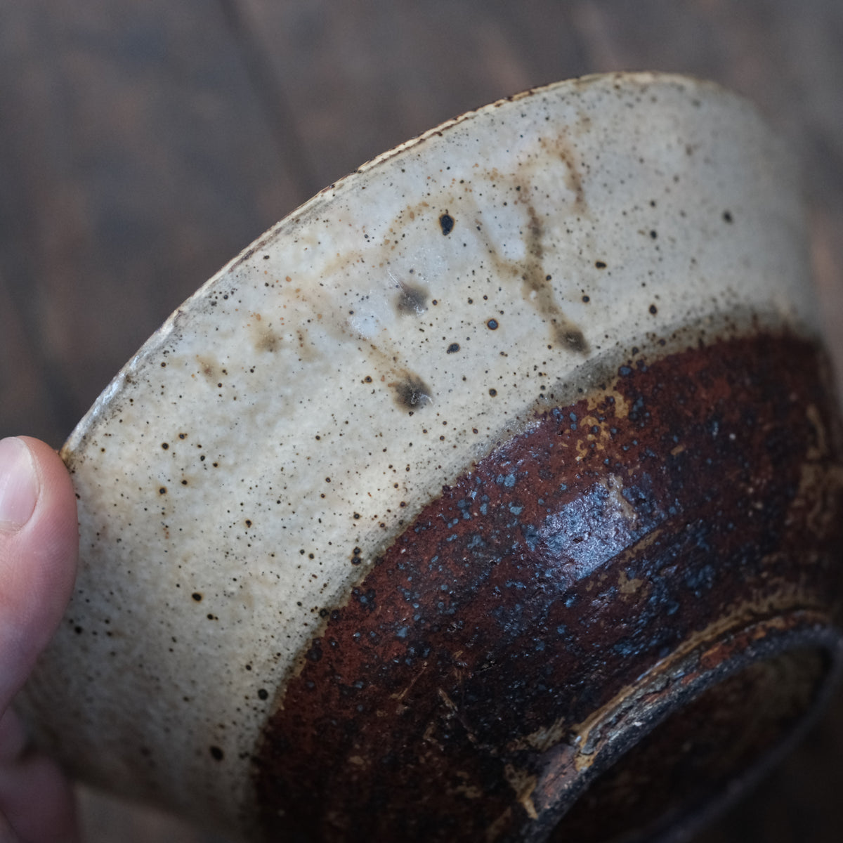Small Serving Bowl, Ash, Half Dip