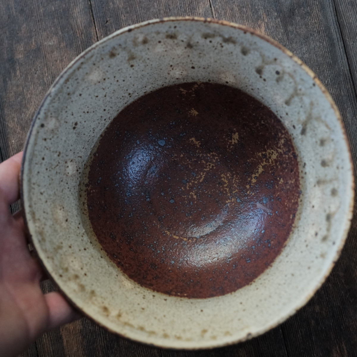 Small Serving Bowl, Ash, Half Dip