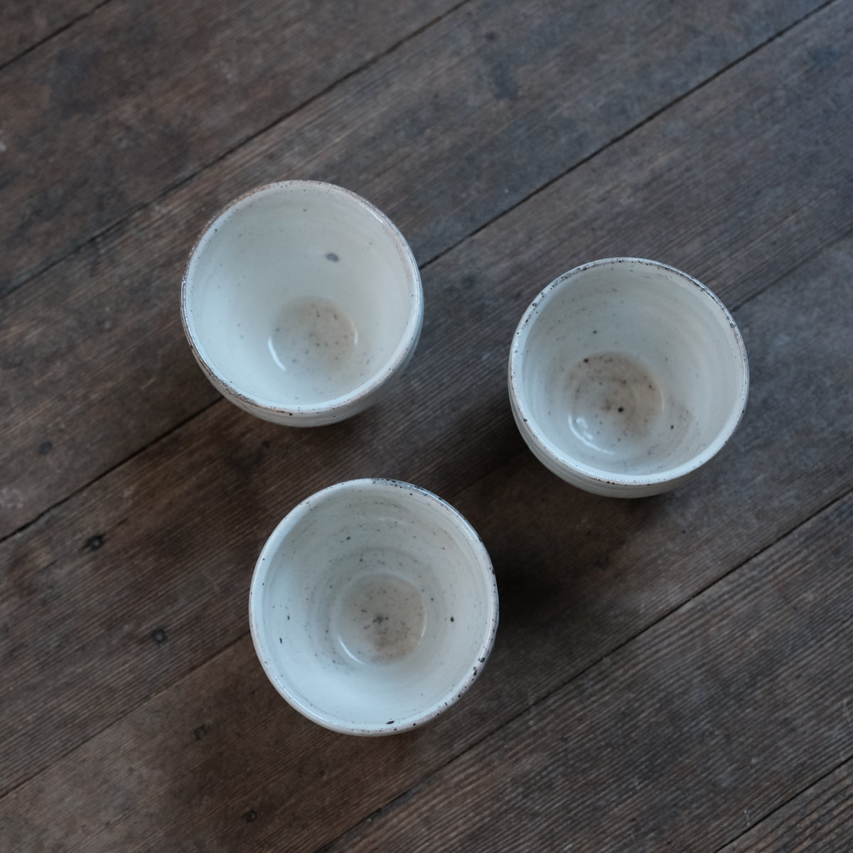 Drinking Vessels in White, Set of Three