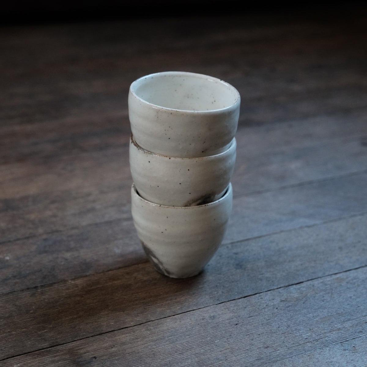 Drinking Vessels in White, Set of Three