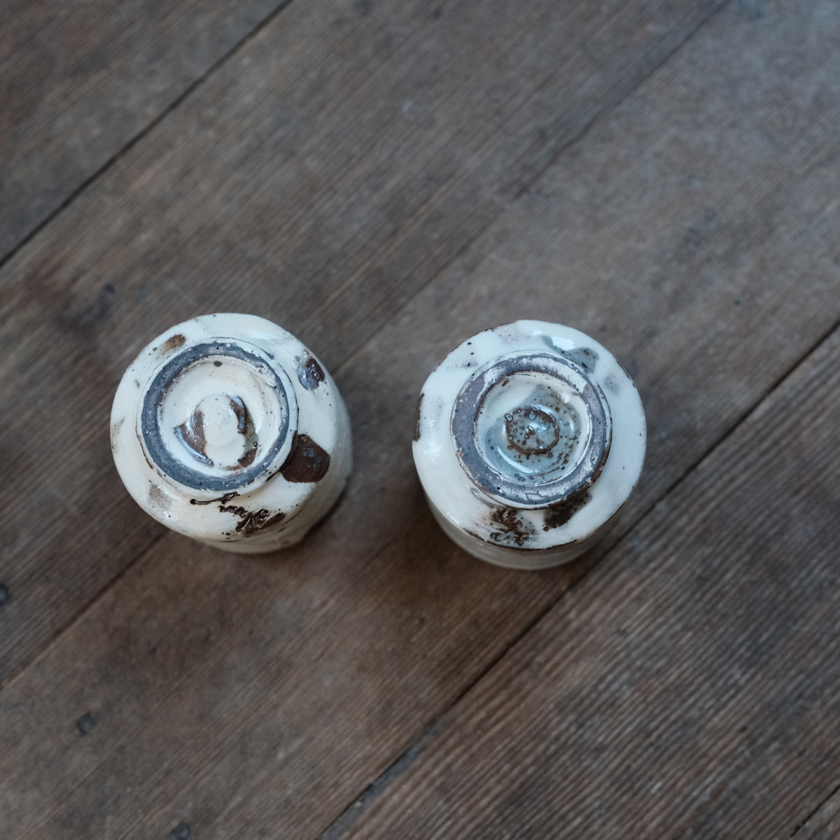 Drinking Vessels, White and Ash, Set of Two