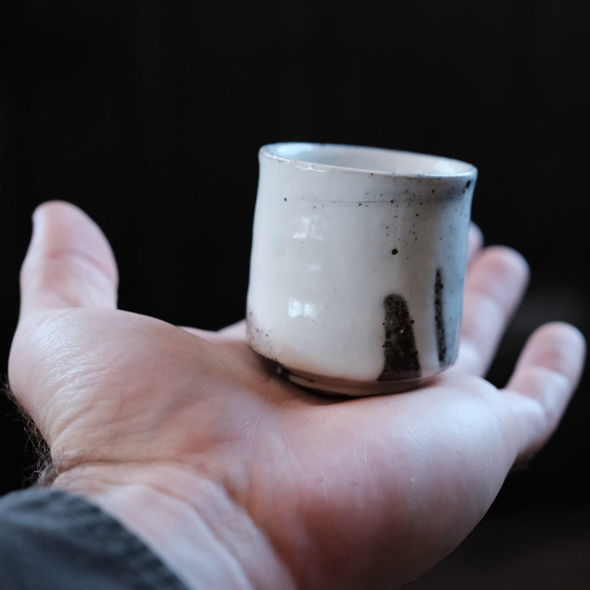 Drinking Vessels, White and Ash, Set of Two