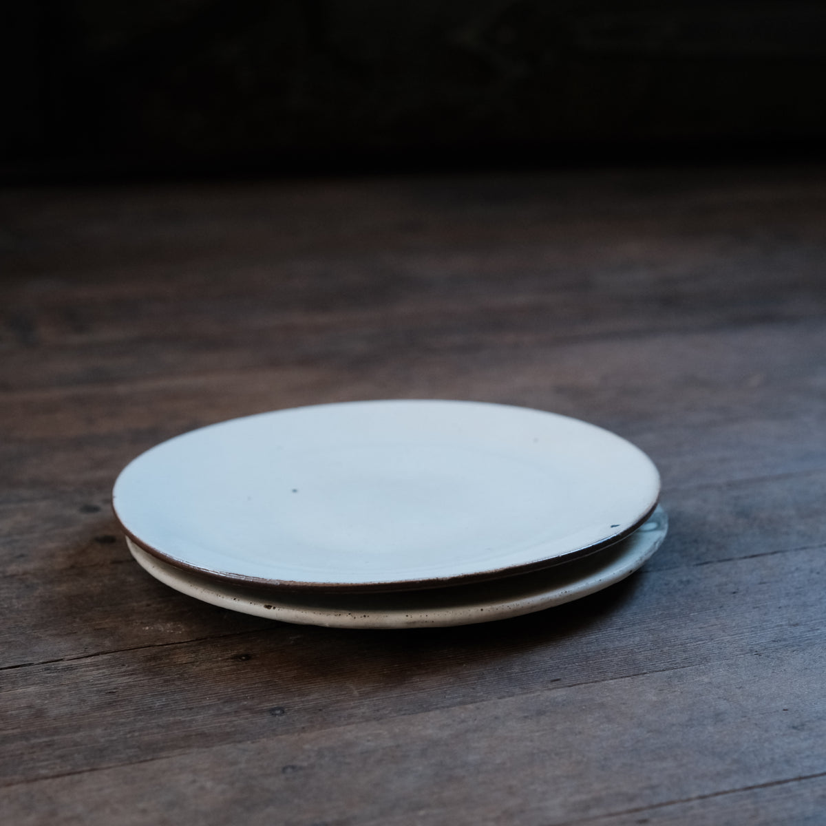 Plates, White and Ash, Set of Two